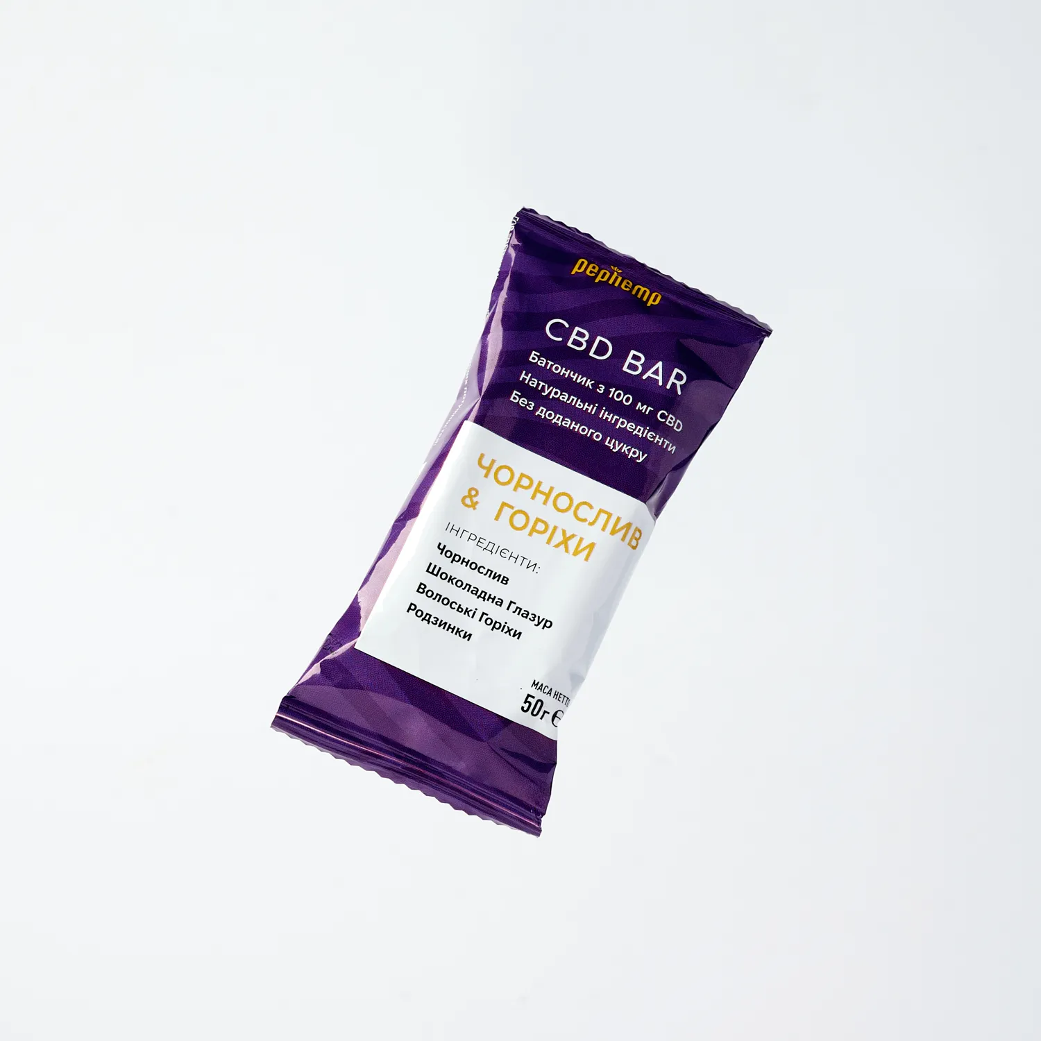 Батончик з CBD "Чорнослив та горіхи" в шоколадній глазурі, 50 г. Батончик з CBD "Чорнослив та горіхи" в шоколадній глазурі, 50 г.