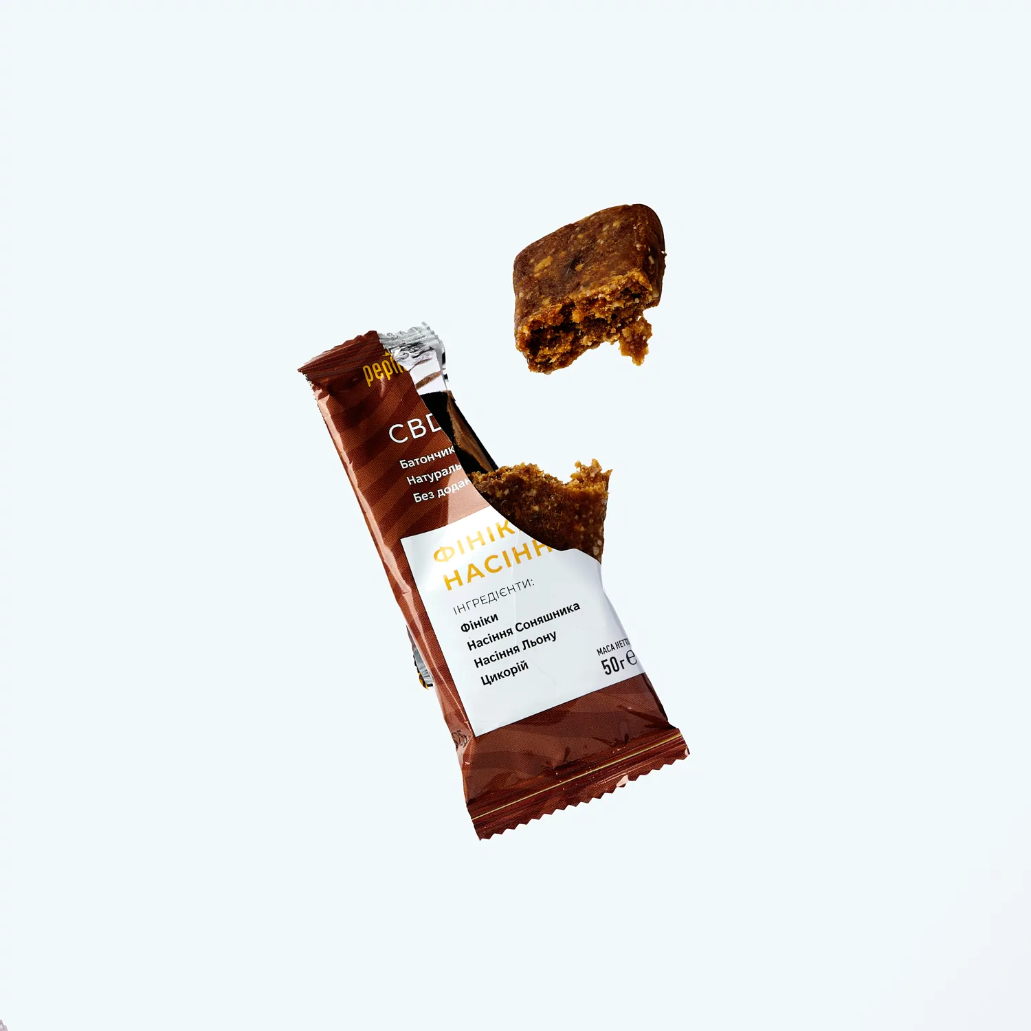 Батончик з CBD "Фініки та насіння", 50 г. Батончик з CBD "Фініки та насіння", 50 г.